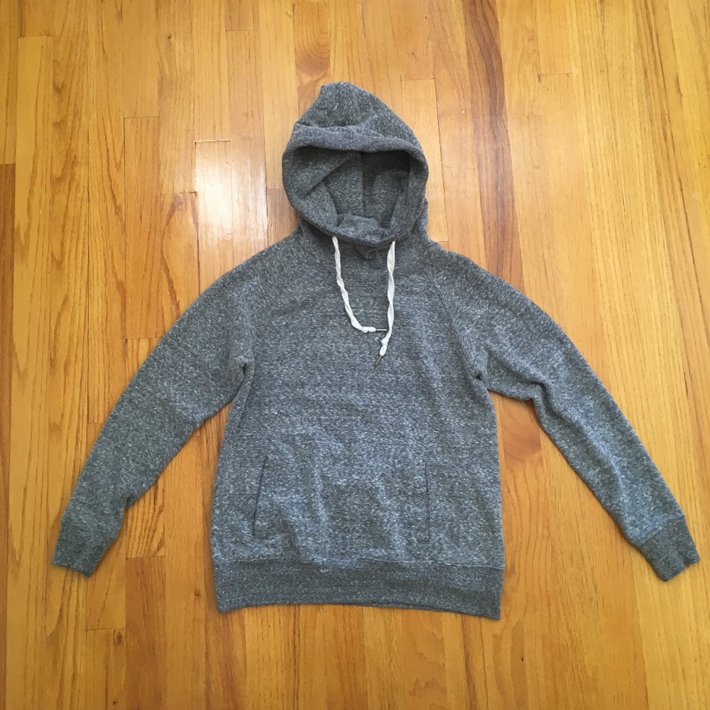 cowl neck gray hoodie